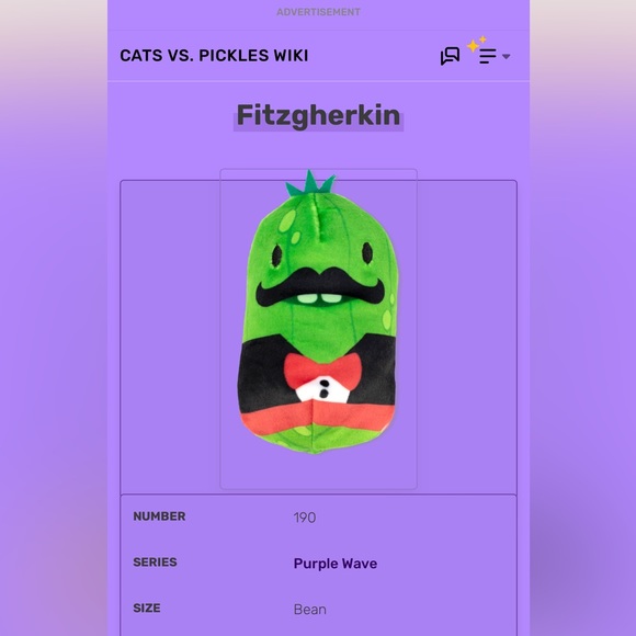 Cat vs Pickles Fitzgherkin Pickle - Picture 1 of 6